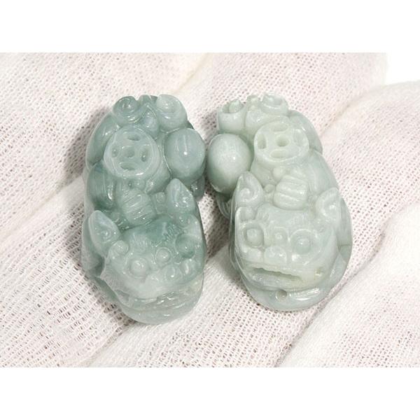 ヒキュウ 貔貅 ペア 雌雄一対 セット 翡翠 ヒスイ ひすい ペンダント