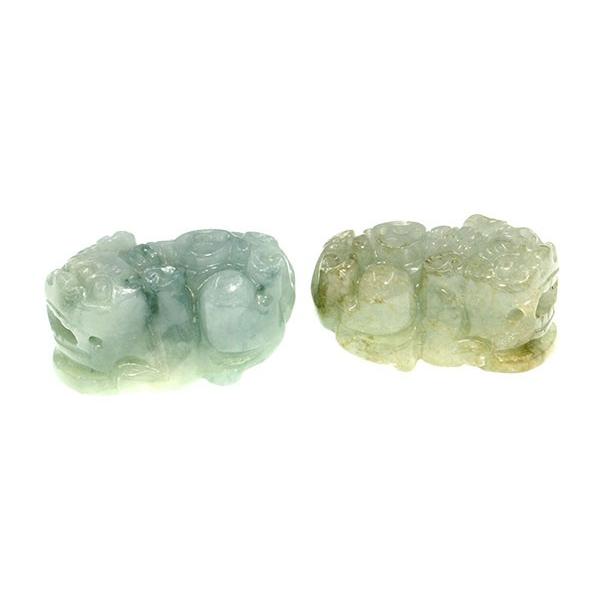 ヒキュウ 貔貅 ペア 雌雄一対 セット 翡翠 ヒスイ ひすい ペンダント