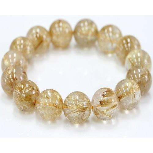 タイチンルチルクォーツ　ブレスレット　天然石　パワーストーン　金運アップ　⑭ ブレスレット ゴールドールチル タイチンルチルクォーツ 金運アップ