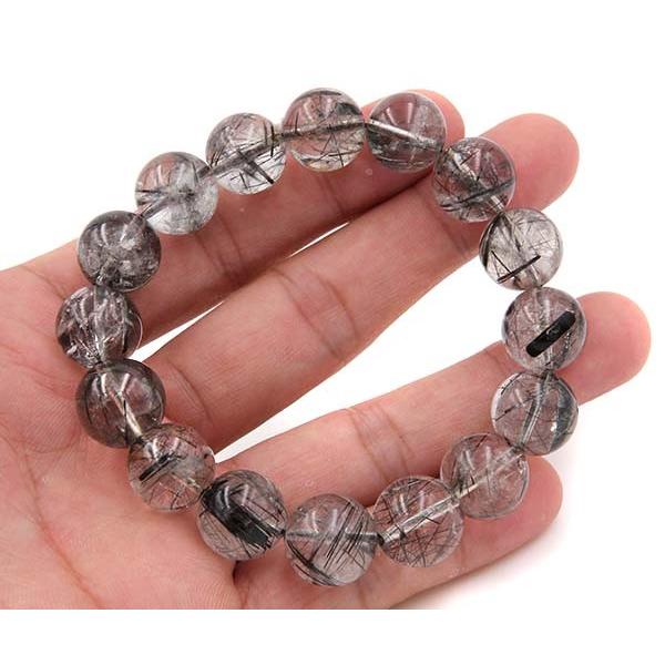 AAA級 ブレスレット ブラックルチルクォーツ 14mm 黒針水晶 アクセサリ