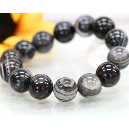 ブレスレット 天眼石 アイアゲート 大玉14mm メンズブレス 