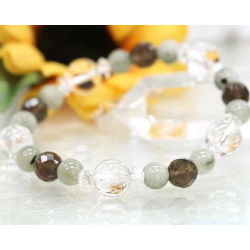 期間限定特価！【天然石】 アクチノライト ブレスレット 楽天市場】【一点もの・最高級】グリーンルチルクォーツ・キャッツアイ