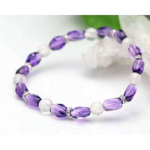 ブレスレット パワーストーン 天然石 アメジスト ローズクォーツ