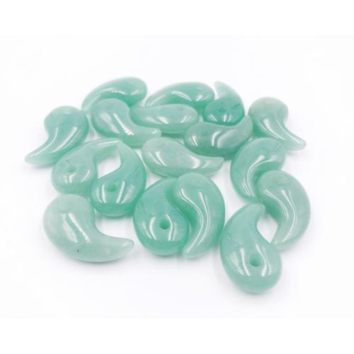 パワーストーン 勾玉 粒売り AAA アベンチュリン 天然石 インド翡翠