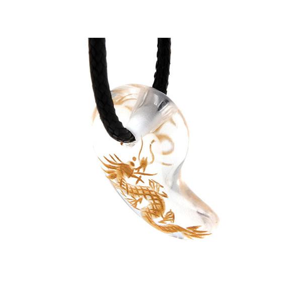 再入荷しました！！】ネックレス 水晶 クリスタル 勾玉 龍彫り 