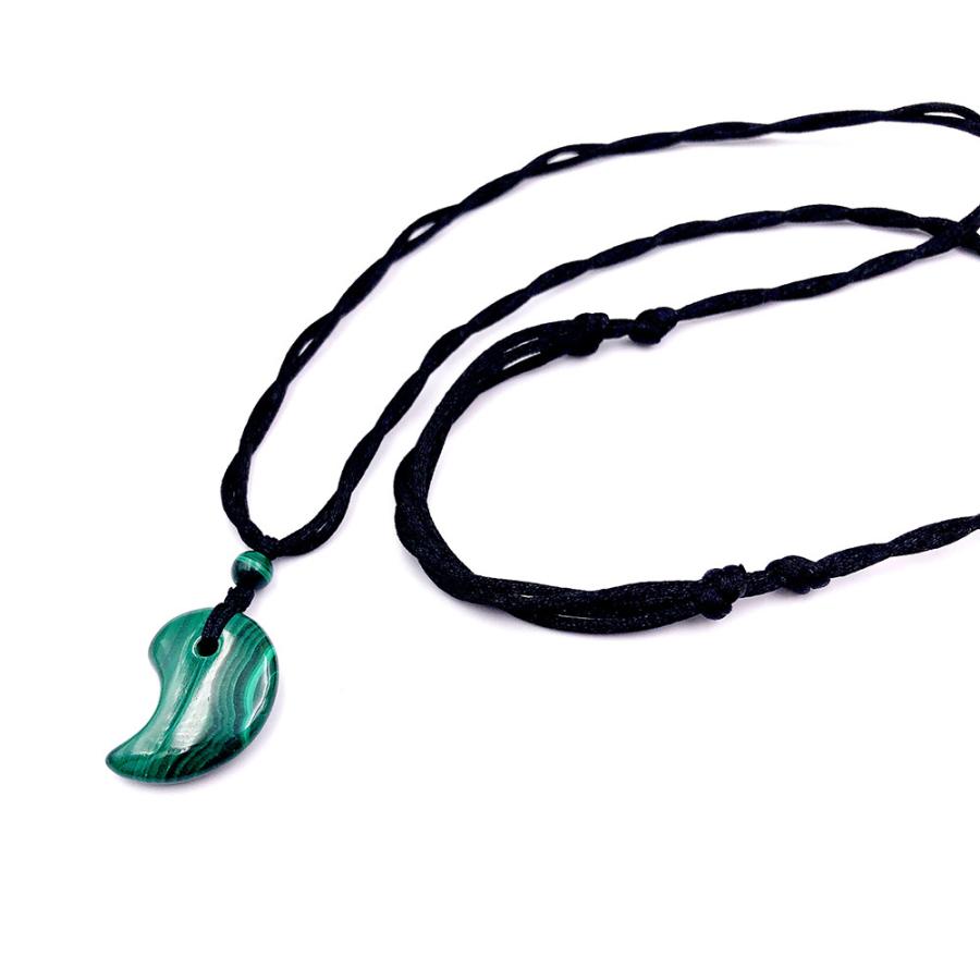天然石 マラカイト 勾玉 ネックレス ファッション ギフト