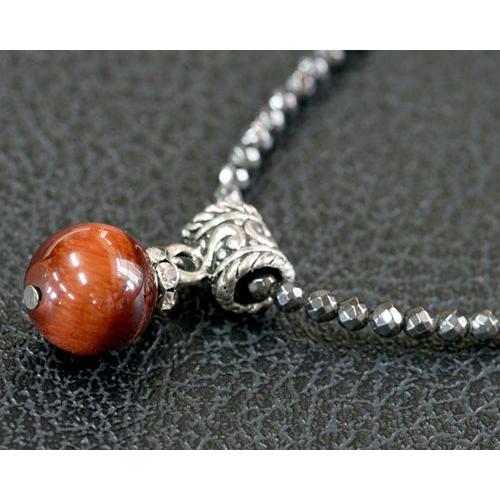 保管未使用品　ホークスアイ　タイガーアイ　ネックレス AWNL】メンズ ホークスアイ ネックレス｜六角 ペンダント トップ