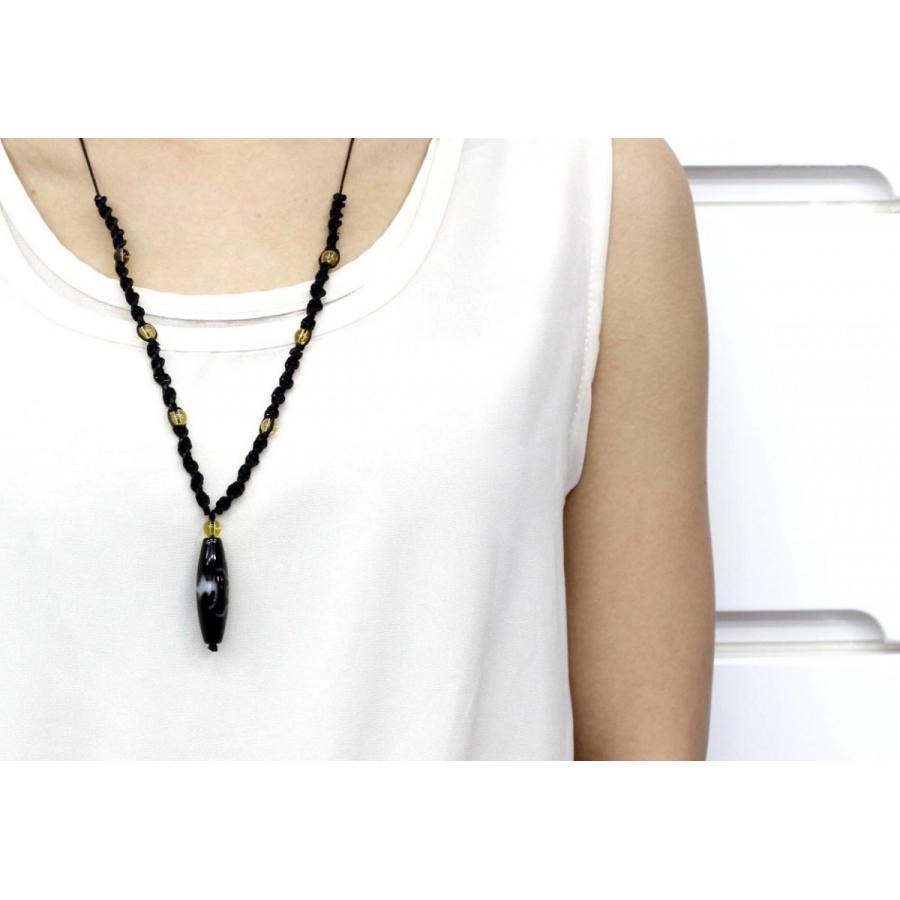 福寿天珠 シトリン マクラメ編み ネックレス パワーストーン