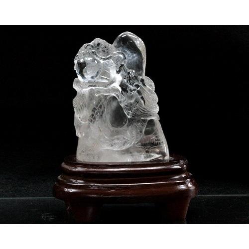 水晶龍彫置物NO25-1653 龍水晶 龍置物 水晶 龍