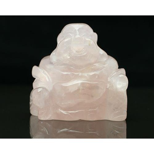 アウトレット 置物 布袋様 ローズクォーツ 布袋さま 彫り置物 お守り