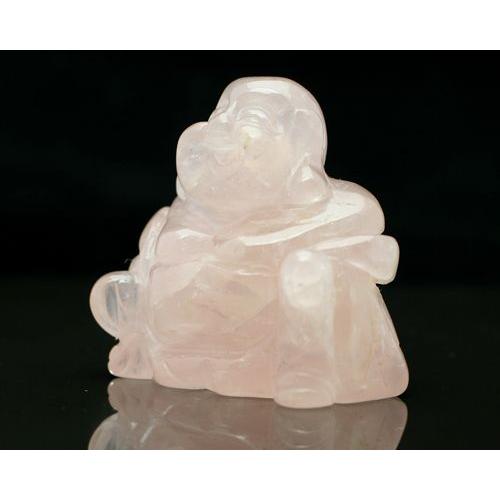 アウトレット 置物 布袋様 ローズクォーツ 布袋さま 彫り置物 お守り