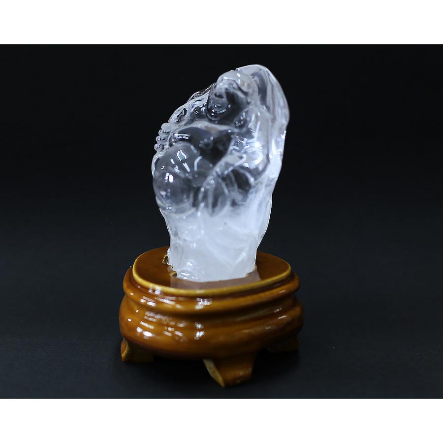 訳アリ 天然水晶 布袋様彫り レインボークォーツ 七福神 布袋様 布袋