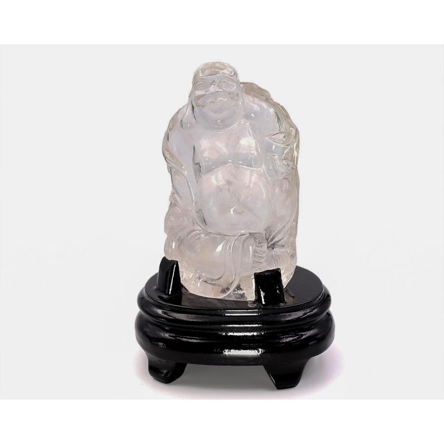 置物 水晶 布袋様 台座付き 天然石 パワーストーン 水晶布袋様置物 