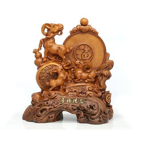 ひつじ ヒツジ 羊 置物 オブジェ 彫刻品 風水 未年 干支 十二支 【公式