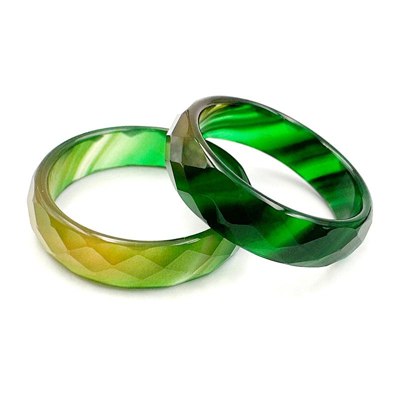 指輪 アゲート カットリング 中太 ピンク 黄色 グリーン