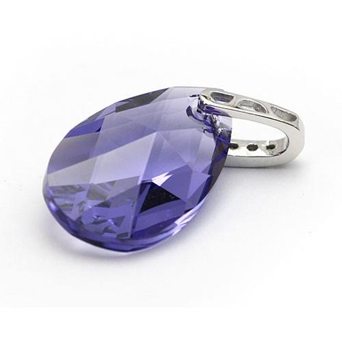 ペンダント スワロフスキー ペンダントトップ スモーキー 紫 パープル