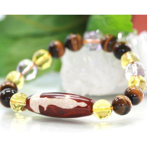 ブレスレット 観音天珠 シトリン タイガーアイ アメトリン 11月誕生石  