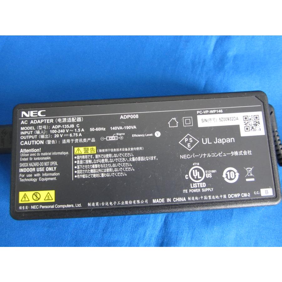 HAD-13□ NEC ACアダプタ ADP-135JB C (ADP008) PC-VP-WP146 20V 6.75A