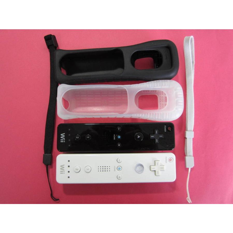 HRB-3□Wii リモコン□白 黒 2個セット□除菌抗菌清掃、ストラップ洗濯