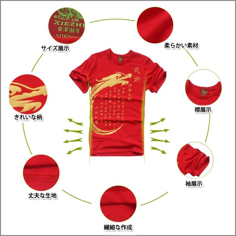 (太極拳)カッコイイ中国武術デザインＴシャツ！練習には武術らしい動きやすいTシャツが一番！純綿武術太極拳練習Ｔシャツ 円領拳種Ｔシャツ｜kougabunkaten｜05