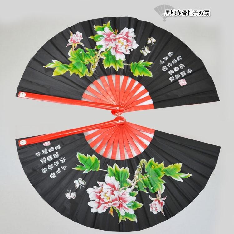 太極拳 扇 太極扇 カンフー扇 扇子 武術 カンフー 双扇 黒地赤骨牡丹双扇 右扇 左扇 Ccc 812 黄河文化店 通販 Yahoo ショッピング