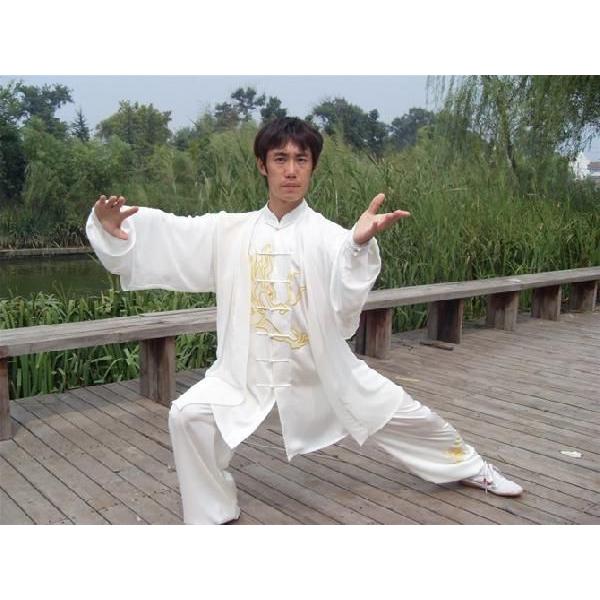 楽天市場 太極拳 太極拳服 太極拳表演服 刺繍服 カンフー服 演舞服 武術 カンフー 気功 太極拳表演服白色刺繍龍太極拳表演服 在庫限り Www Cepici Gouv Ci