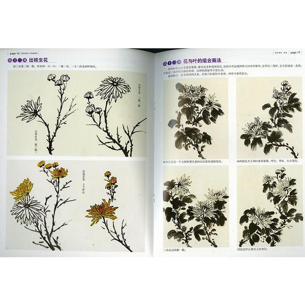 加島祥造 墨彩画 水墨画 / 水墨画集 中国画集 墨彩画 絵手紙 日本画 [菊花 国画教程