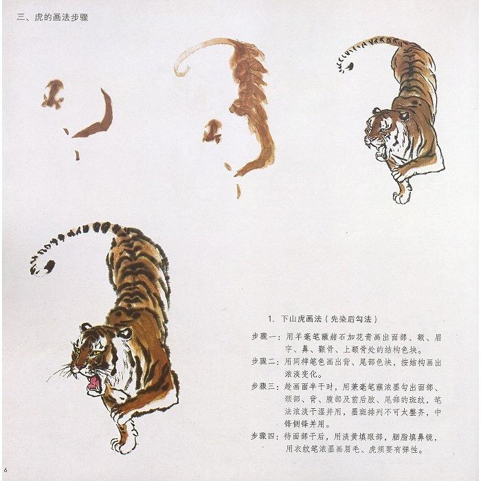 水墨画 / 水墨画集 中国画集 墨彩画 絵手紙 日本画 虎] : 黄河文化店