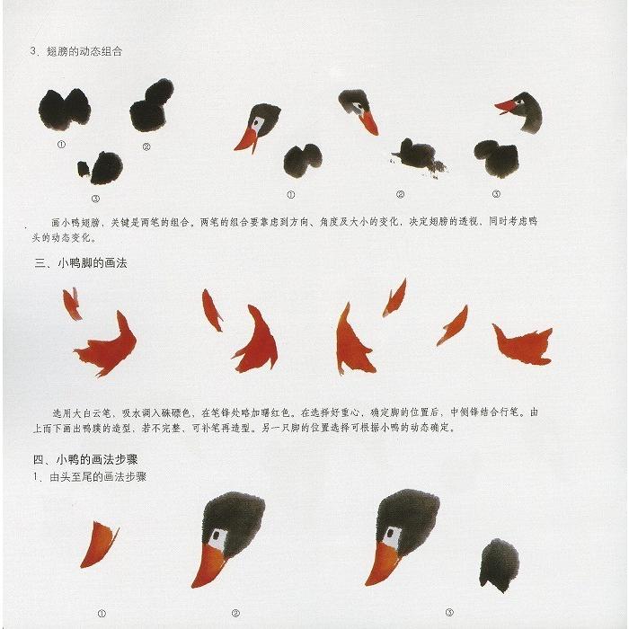 水墨画 / 水墨画集 中国画集 墨彩画 絵手紙 日本画 [鴨] : 黄河文化店