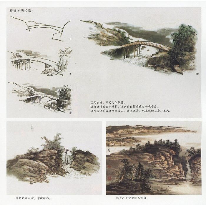 水墨画 / 水墨画集 中国画集 墨彩画 絵手紙 日本画 山水 [亭台楼閣