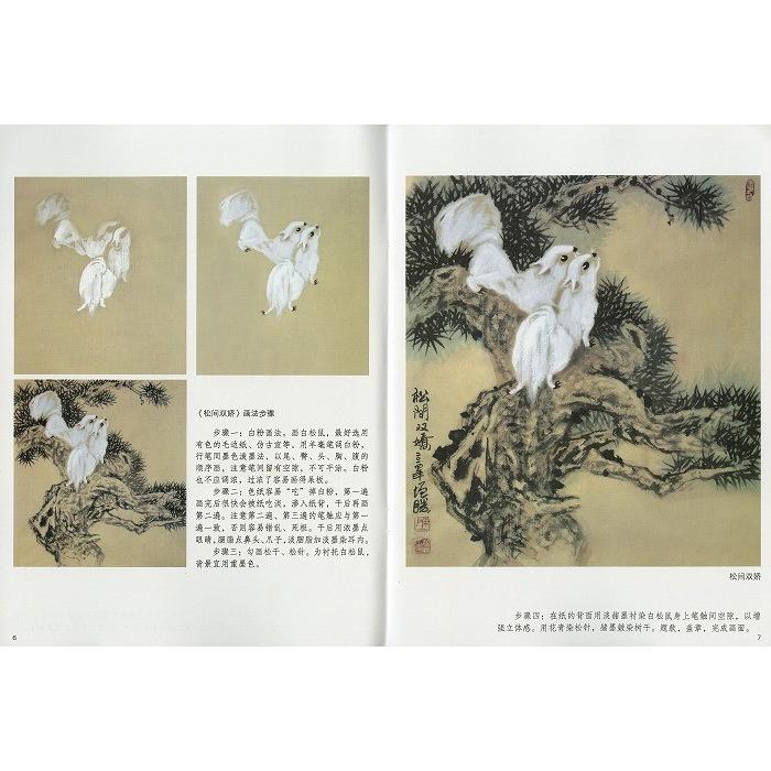 水墨画 / 水墨画集 中国画集 墨彩画 絵手紙 日本画 参考本[松鼠の描き