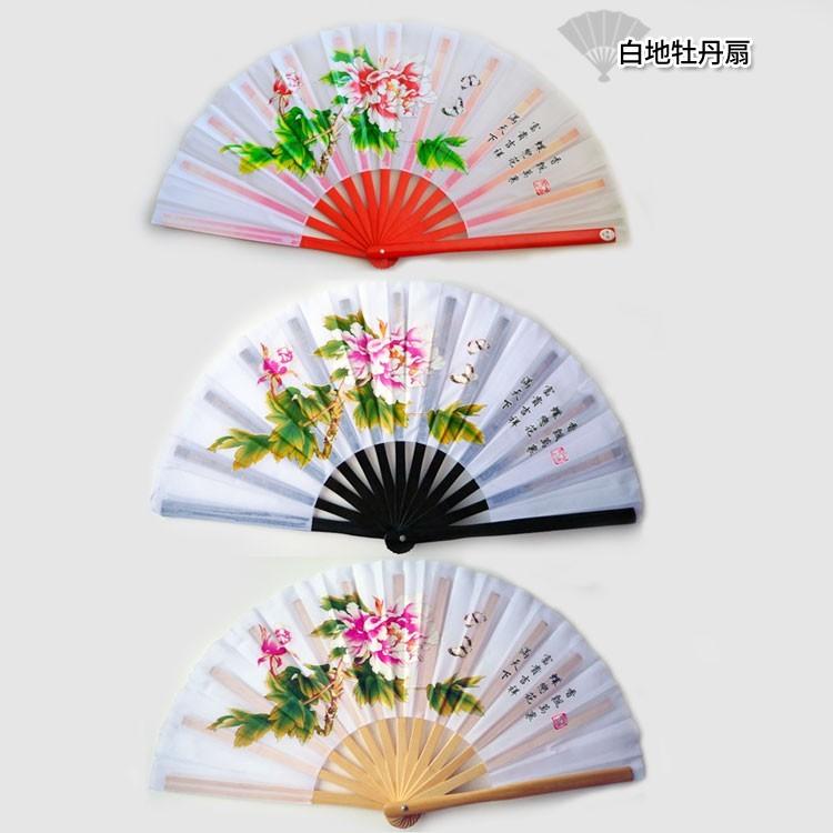 太極拳 / 扇 太極扇 カンフー扇 扇子 武術 カンフー 白地牡丹扇 : 黄河