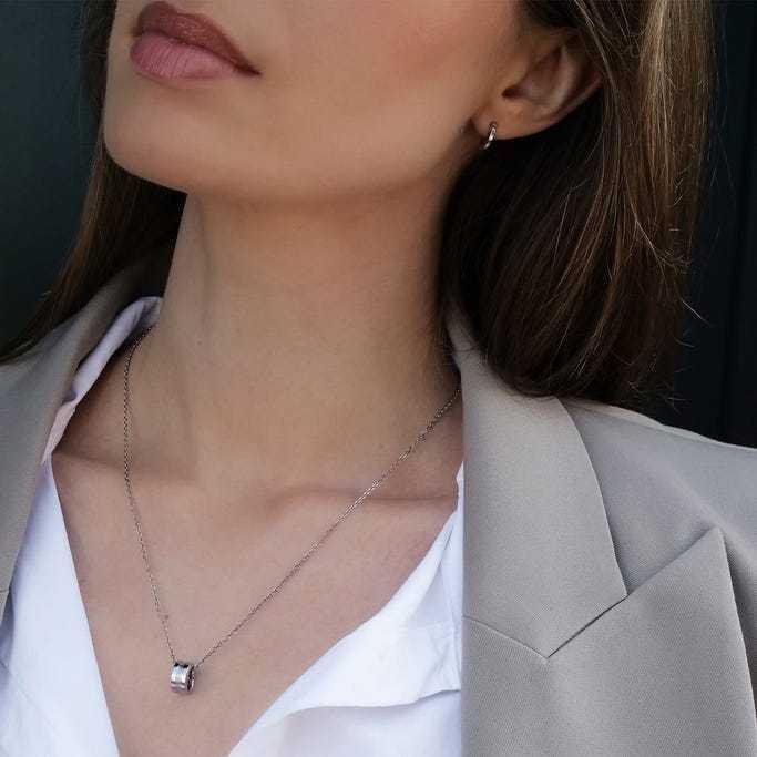 新品 Daniel Wellington ダニエルウェリントン DW00400159 ELAN ペンダント ネックレス リング モチーフ シルバー