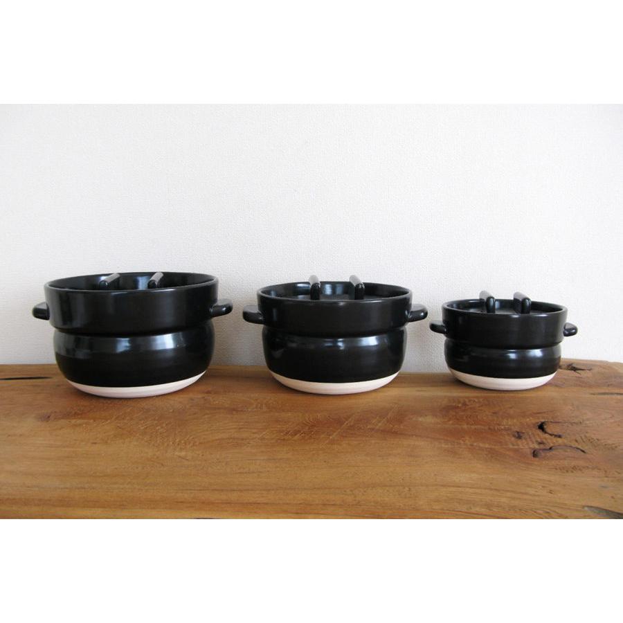 かもしか道具店 ごはん鍋 三合炊き 黒 ご飯炊き鍋 炊飯鍋 土鍋 1412