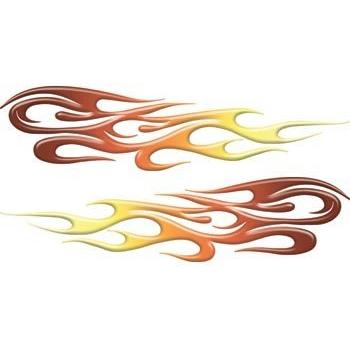 Red to Yellow Fade Tribal Flame Decals Motorcycle, Truck, Car, ATV