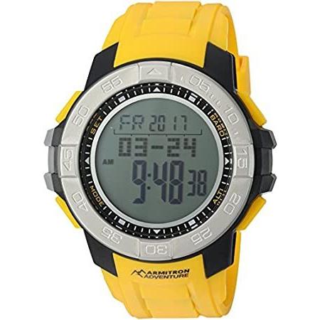 希少 黒入荷！ Armitron 1011ylwデジタル多機能イエロー樹脂ストラップスポーツ腕時計好評販売中 / AdventureメンズAd 腕時計