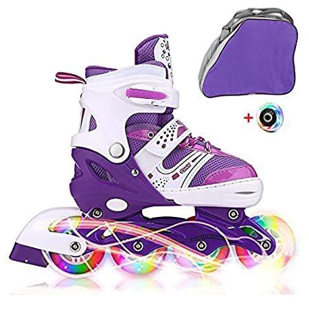 憧れの S好評販売中 屋内 屋外アイススケート機器 女の子 男の子用 ライトアップホイール付き 調節可能なローラーブレード 子供用 子供用インライン スケート Jifar 財布 帽子 ファッション小物