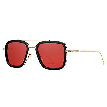 【予約販売品】 Tony DeBuff Stark UV400好評販売中 Glasses Sun Polarized Square Frame Metal Sunglasses サングラス