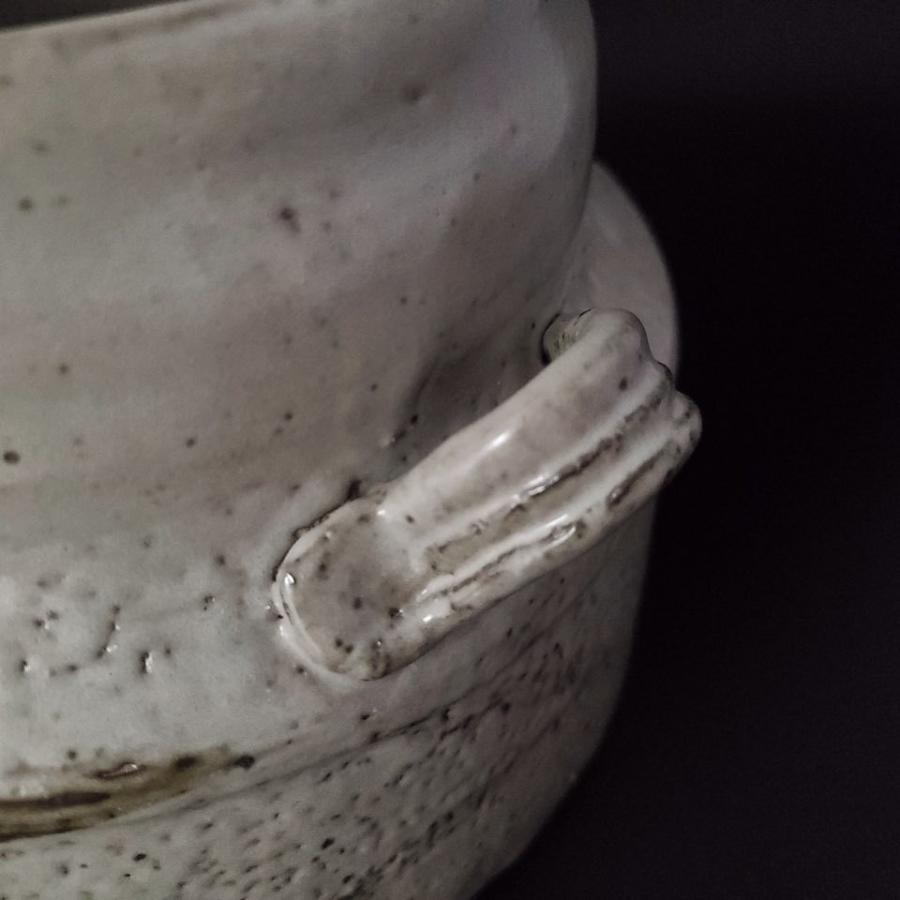 茶道具 唐津写 耳付 水指 江崎敏夫 共箱 瀬戸 多治見 現代陶芸 から