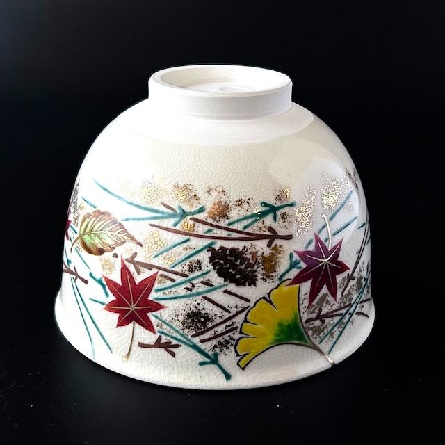 新品】茶道具 仁清写 吹寄せ絵 茶碗 田中方円 共箱 京焼 ふきよせ 色絵