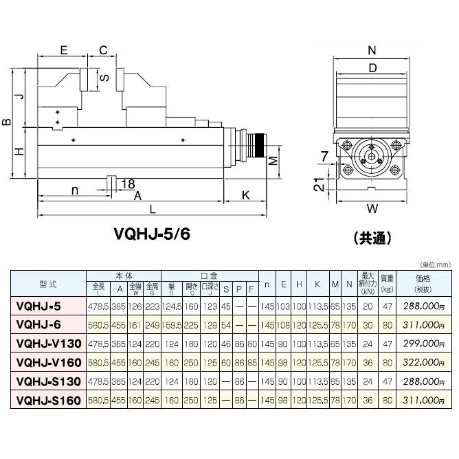 MC油圧バイス 型式；VQHJ-6 バーテックス（VERTEX) :BARTEKKUSU-VQHJ-6 