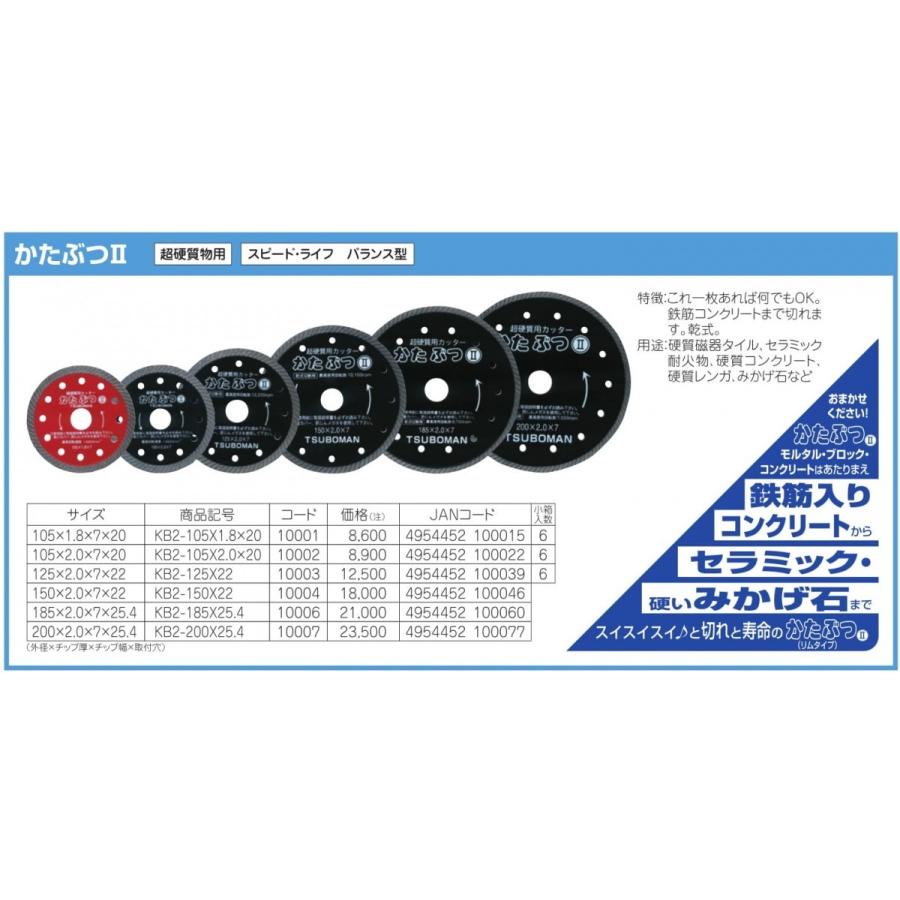 ツボ万 ダイヤモンドカッター かたぶつII KB2-185×25.4 : 金物と工具の