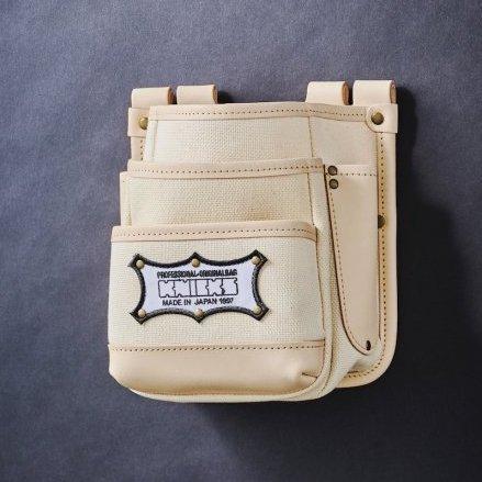 KNICKS ニックス ツーウェイタイプ帆布生地ヌメ革補強3段腰袋 KH-301H