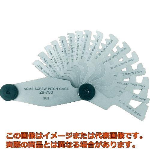 ＴＲＵＳＣＯ　アクメスクリューピッチゲージ　測定範囲１−１２山　１６枚組