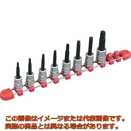 【代引不可・配達日・配達時間帯指定不可】ＫＴＣ　９．５ｓｑ．ショートＴ型トルクスビットソケットセット［８コ組］