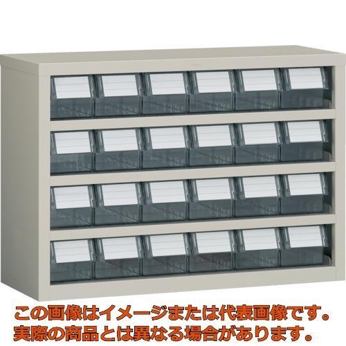 【代引不可・配送日時指定不可】ＴＲＵＳＣＯ　パーツケース　横型バンラックケースＭ型　８５４Ｘ３０７ＸＨ６０９　６列４段