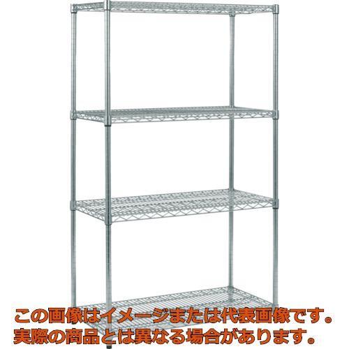 【代引不可・配送日時指定不可】ＴＲＵＳＣＯ　ステンレス製メッシュラック　Ｈ１５３３ＸＷ６０５ＸＤ４５７　４段