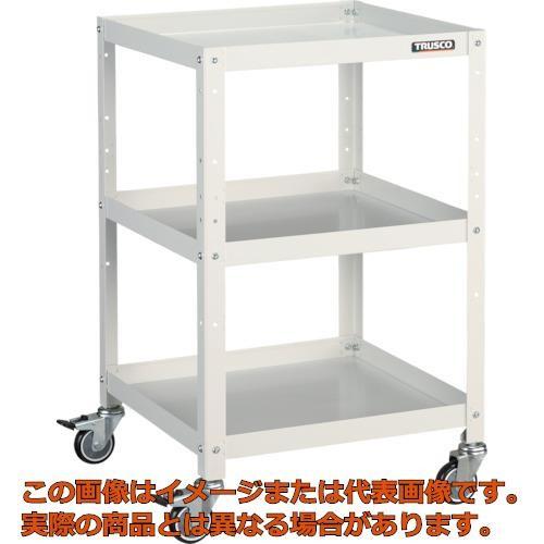 【代引不可・配送日時指定不可】ＴＲＵＳＣＯ　ツールワゴン　ラビットワゴン　５００Ｘ５００　ウレタン車輪　ホワイト