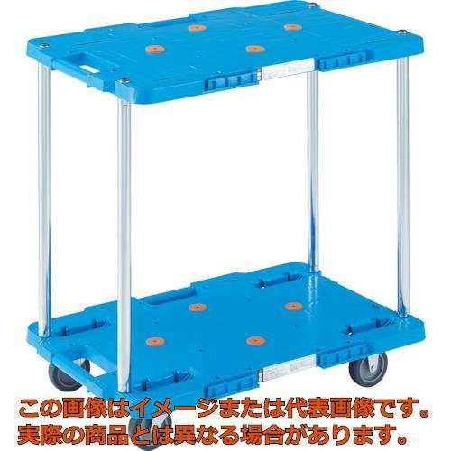 ＴＲＵＳＣＯ　樹脂製台車　ルートバン　２段式　４００Ｘ６００　青