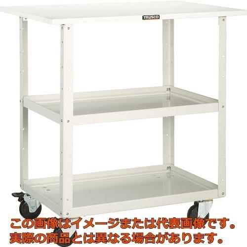 【代引不可・配送日時指定不可】ＴＲＵＳＣＯ　イーグルワゴン　６００×４００×Ｈ７５０　天板付　４輪自在　ホワイト